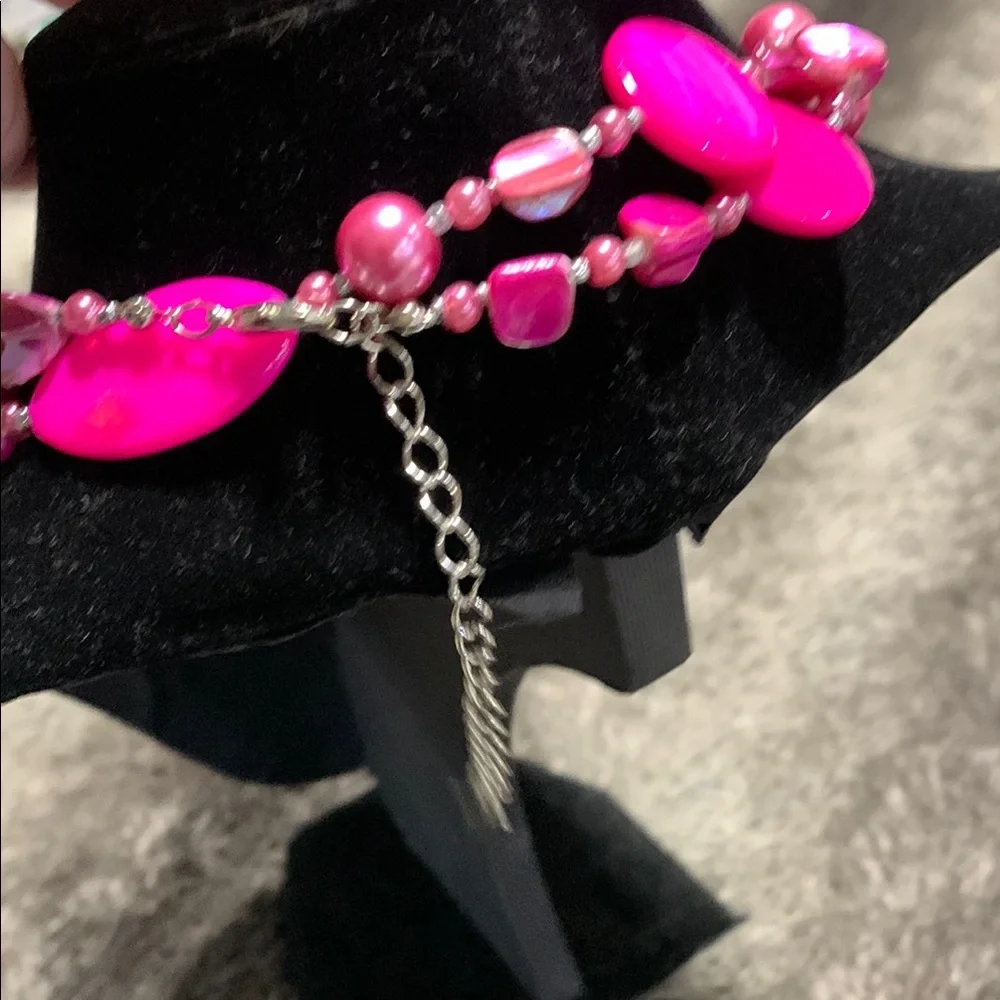 Elegant Pink‎ Beaded Necklace 8078